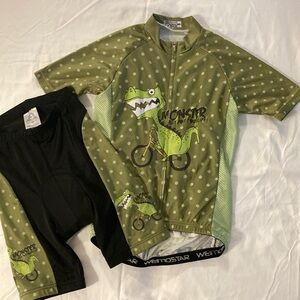 Green Dinosaur Boys Biker Set size XXL